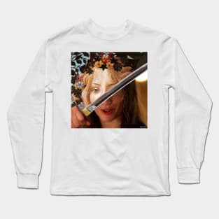 Black Mamba from Kill Bill and Botticelli Flora Long Sleeve T-Shirt